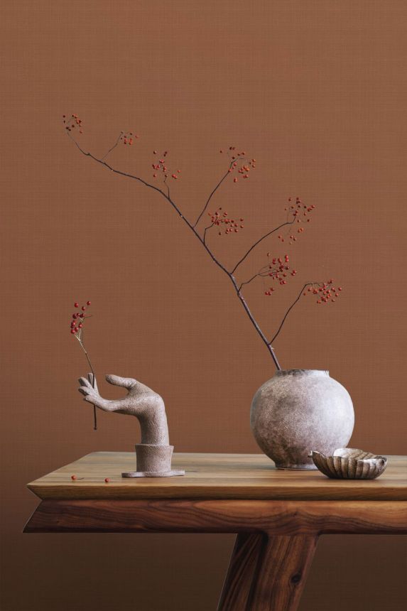 Brown non-woven wallpaper with a grid pattern 139369, To the Moon and Back, Esta Home