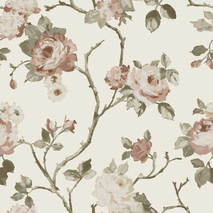 Non-woven floral wallpaper, 139406, Vintage Flowers, Esta Home