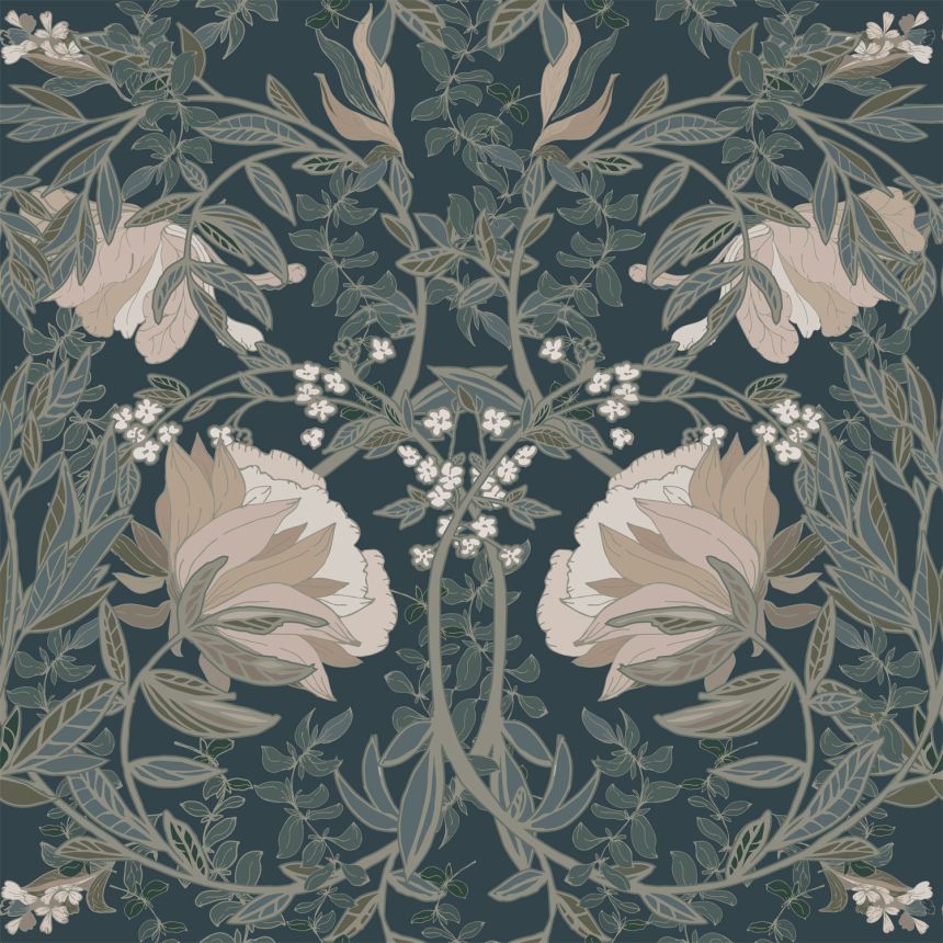 Art Nouveau non-woven floral wallpaper, 139421, Vintage Flowers, Esta Home