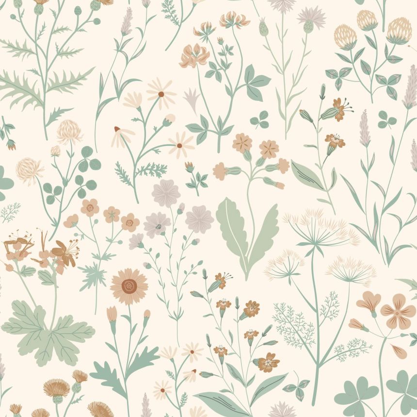 Cream wallpaper, meadow flowers, 139481, Vintage Flowers, Esta Home