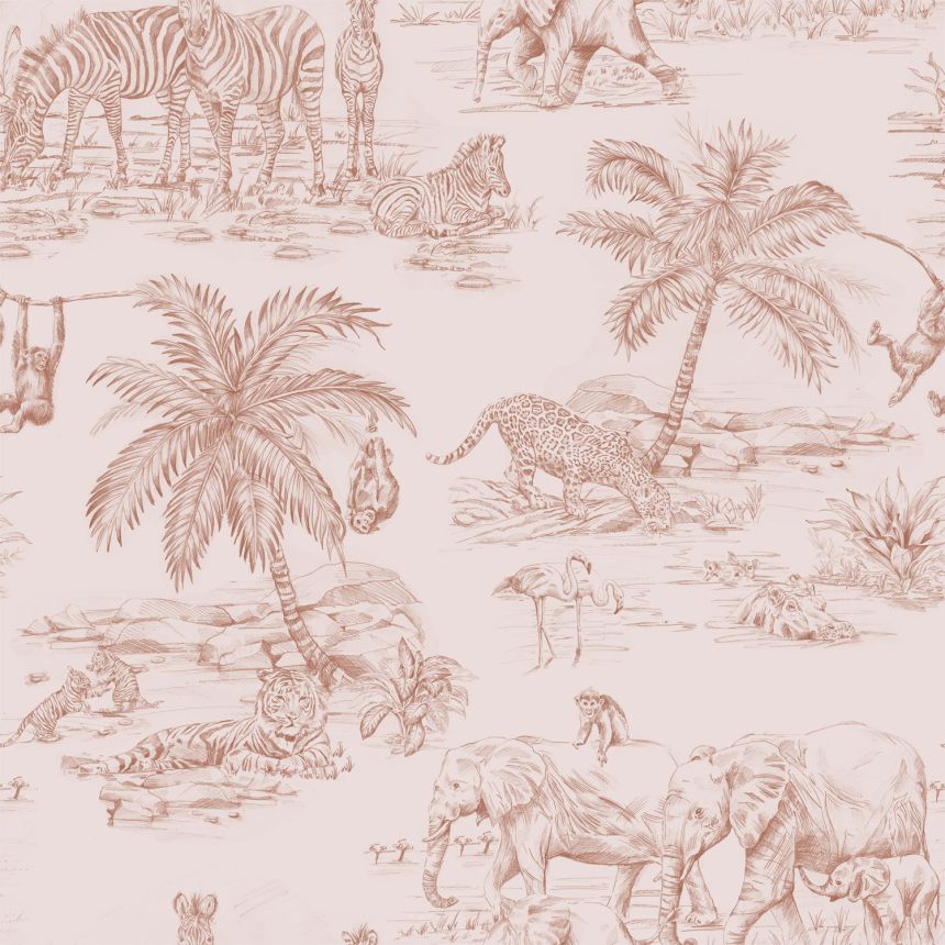 Beige non-woven wallpaper, Animals, 139348, To the Moon and Back, Esta Home