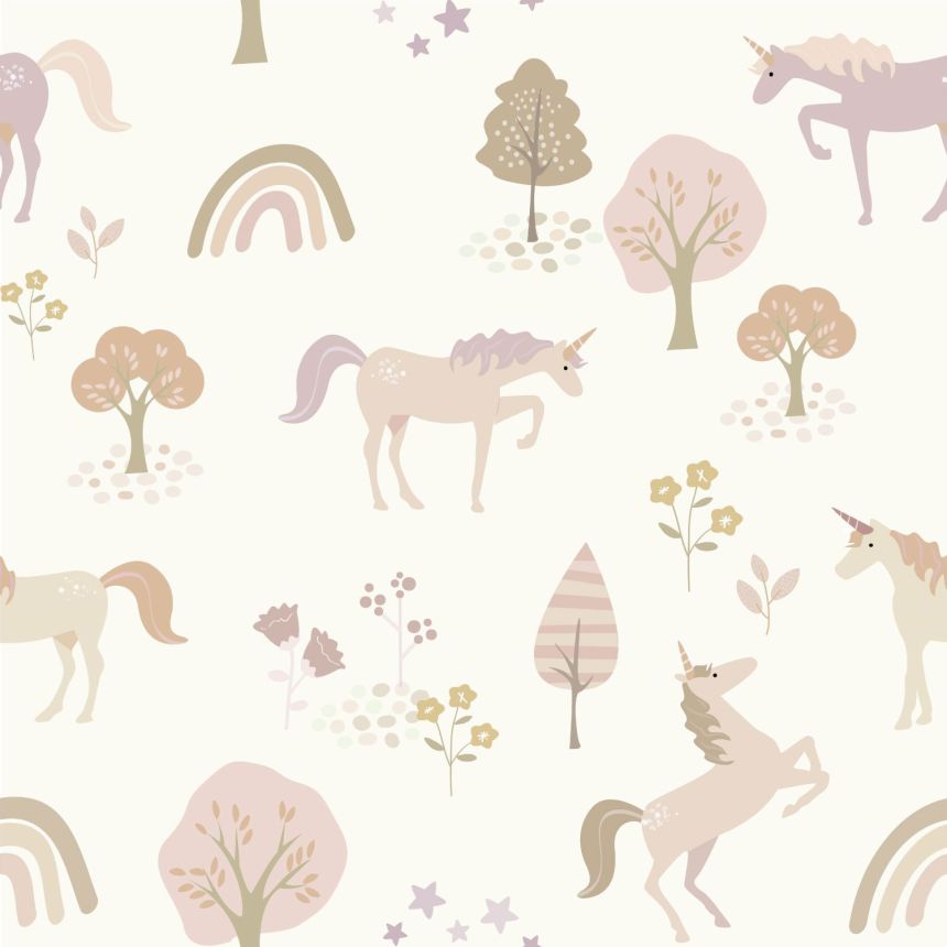 Children's wallpaper, rainbows and unicorns, 139503, To the Moon and Back, Esta Home