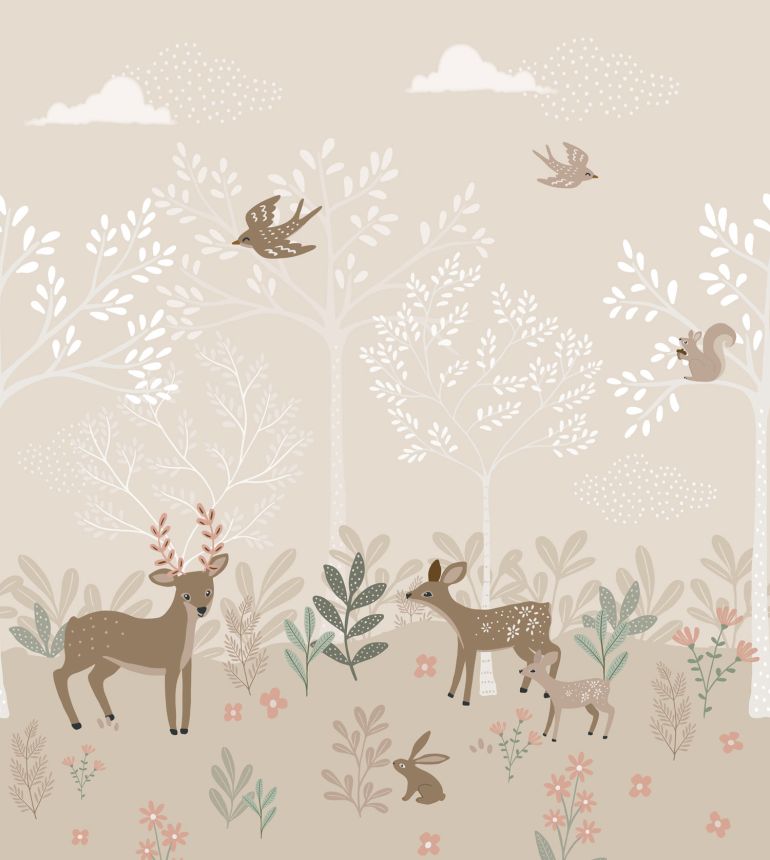 Children's wall mural with forest animals, 159239, To the Moon and Back, Esta Home