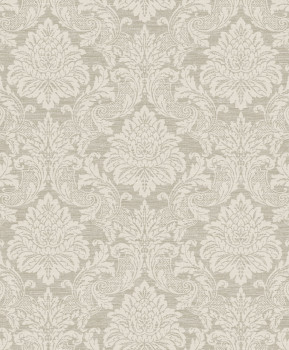 Beige wallpaper with baroque pattern, OTH001, Othello, Zoom by Masureel