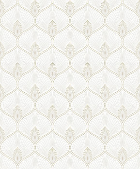 Cream baroque wallpaper, OTH201, Othello, Zoom by Masureel