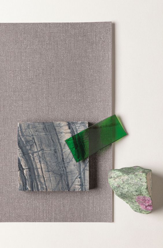Gray wallpaper, fabric imitation, KWA802, Othello, Zoom by Masureel