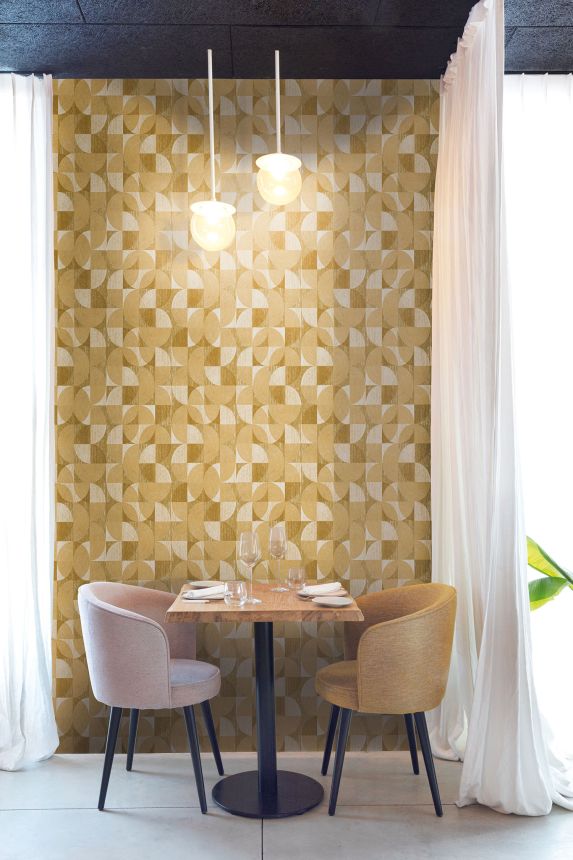 Brown-beige geometric wallpaper, SPI002, Spirit of Nature, Khroma by Masureel