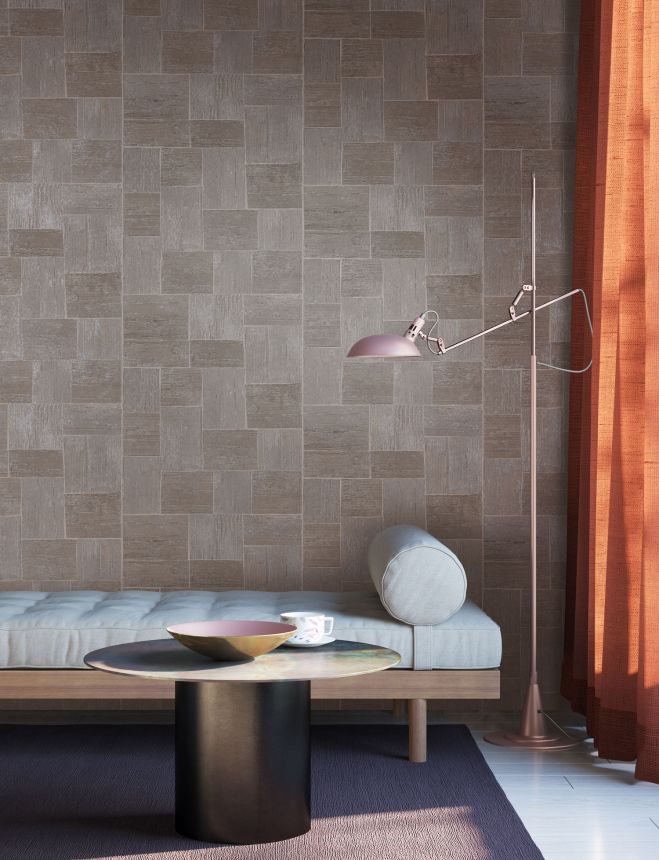 Gray-brown geometric wallpaper, SPI302, Spirit of Nature, Khroma by Masureel