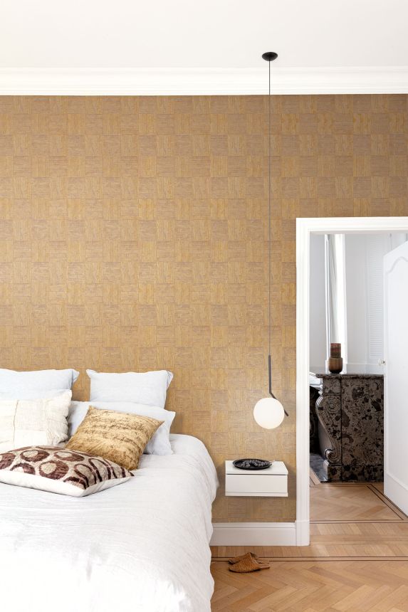 Brown-gold geometric wallpaper, SPI401, Spirit of Nature, Khroma by Masureel