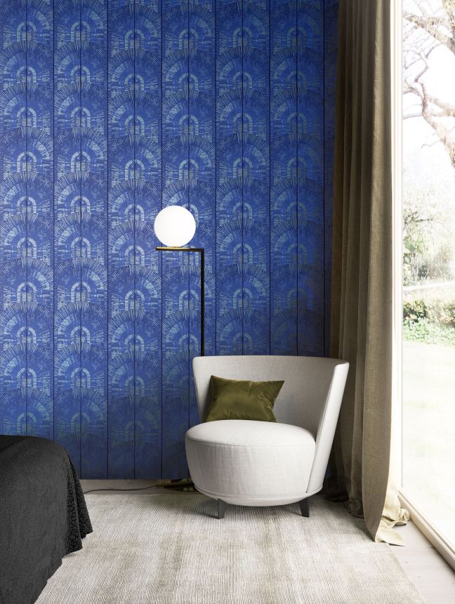 Luxury blue wallpaper Art Deco, SPI804, Spirit of Nature, Khroma by Masureel