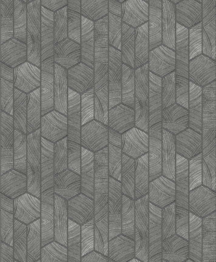 Black-silver wallpaper with geometric pattern, SUM101, Summer, Khroma by Masureel