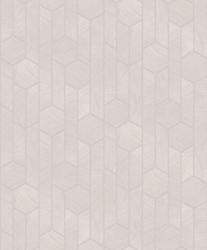 Gray-silver wallpaper with geometric pattern, SUM103, Summer, Khroma by Masureel