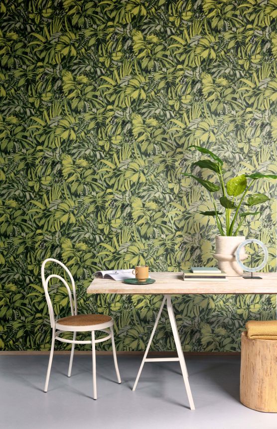 Green wallpaper with leaves, ZEN102, Zen, Zoom by Masureel