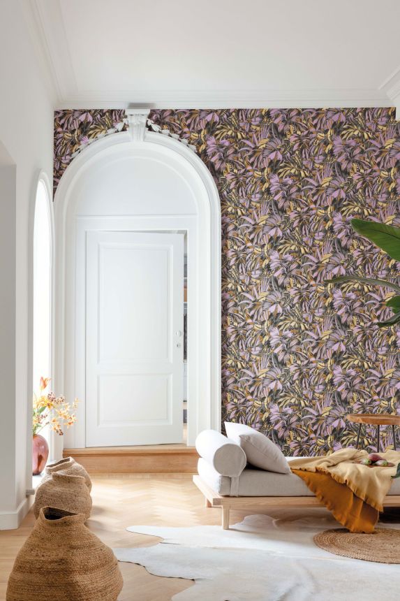 Non-woven wallpaper, leaves, ZEN103, Zen, Zoom by Masureel