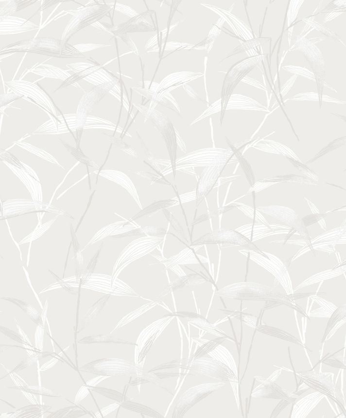 Gray non-woven wallpaper, bamboo, ZEN201, Zen, Zoom by Masureel