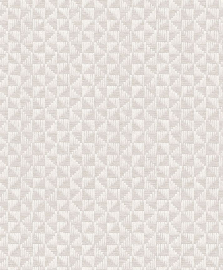 Gray-beige geometric wallpaper, ZEN303, Zen, Zoom by Masureel