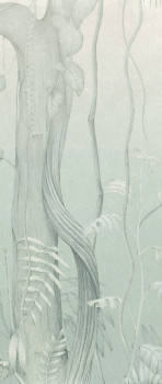 Gray-blue wall mural, Leaves, trees, DG3MOE1022, Wall Designs III, Khroma by Masureel