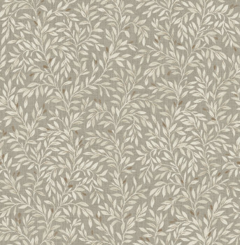 Gray-brown wallpaper with twigs, leaves, 118264, Next