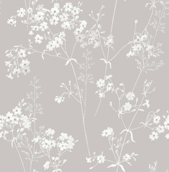 Gray wallpaper, flowers, 118269, Next