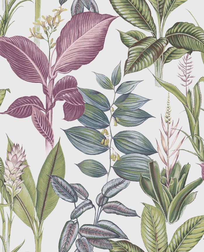 Cream wallpaper, tropical leaves, 118299, Next