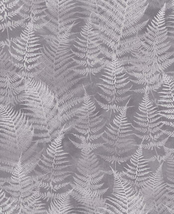 Grey-silver wallpaper, fern leaves, 120368, Wiltshire Meadow, Clarissa Hulse