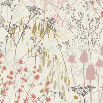 Wallpaper with grasses, leaves, 120371, Wiltshire Meadow, Clarissa Hulse