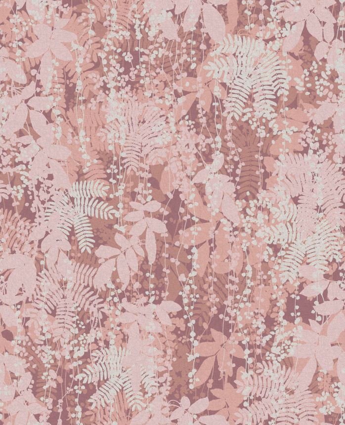 Pink wallpaper, leaves, 120375, Wiltshire Meadow, Clarissa Hulse