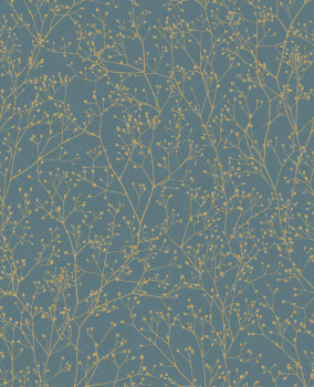 Blue-gold wallpaper, flowers, 120384, Wiltshire Meadow, Clarissa Hulse