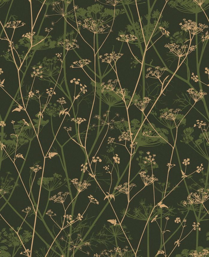Green-gold wallpaper, meadow grasses, 120385, Wiltshire Meadow, Clarissa Hulse