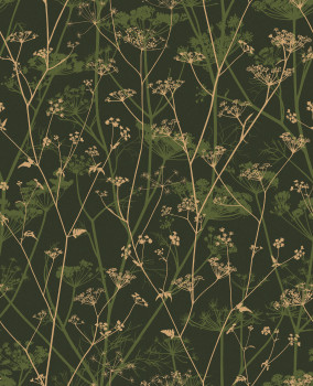 Green-gold wallpaper, meadow grasses, 120385, Wiltshire Meadow, Clarissa Hulse