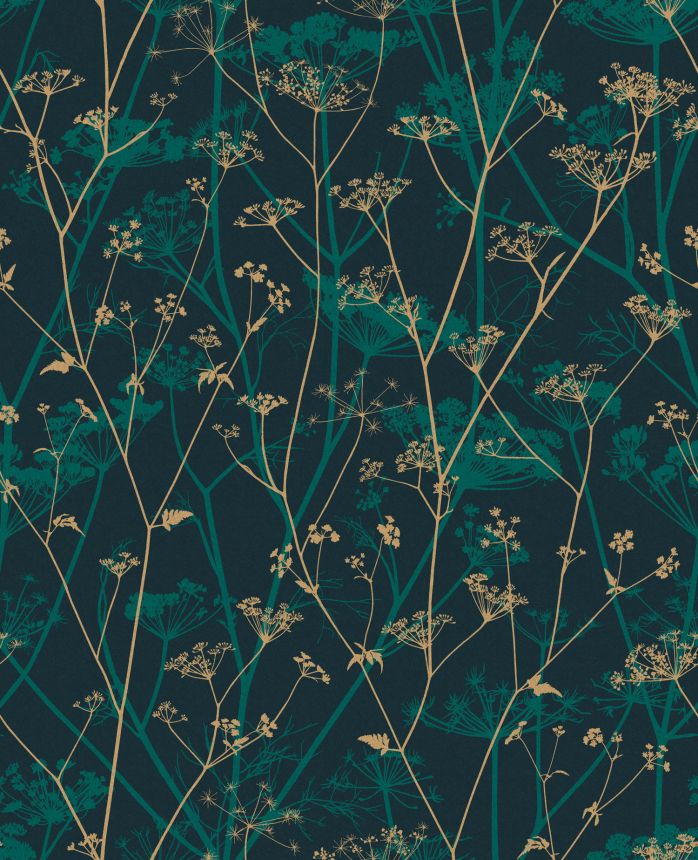 Blue-green wallpaper, meadow grasses, 120394, Wiltshire Meadow, Clarissa Hulse