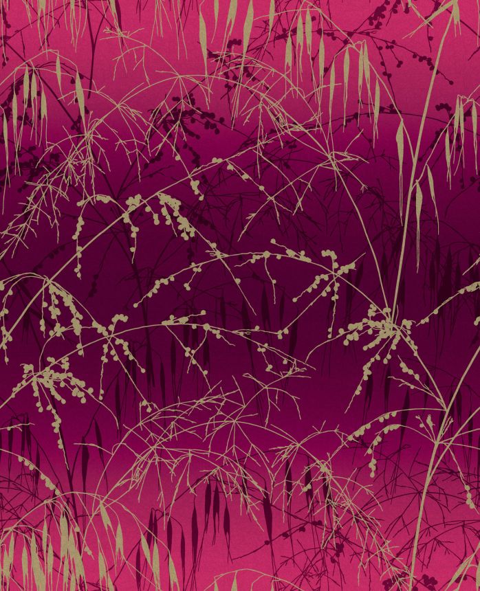 Pink wallpaper, grasses, 120396, Wiltshire Meadow, Clarissa Hulse
