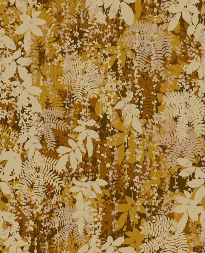Ocher-gold wallpaper, leaves, 120403, Wiltshire Meadow, Clarissa Hulse