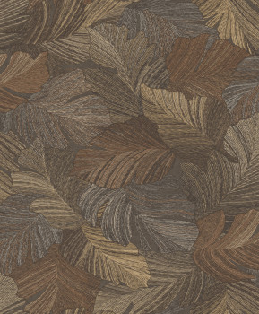 Brown non-woven wallpaper, leaves, A66503, Vavex 2025