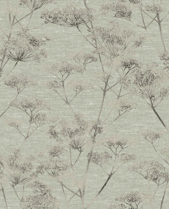 Green non-woven wallpaper, grasses, flowers, 119965, Indulgence, Graham Brown Boutique