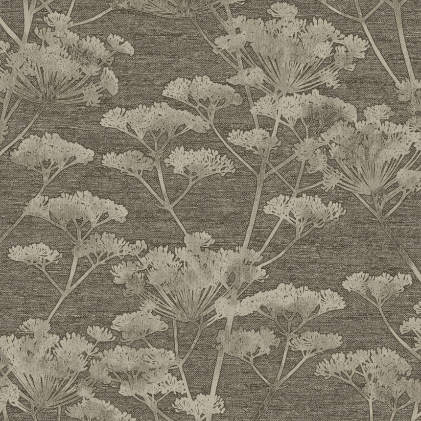 Gray-silver wallpaper, grasses, flowers, 119966, Indulgence, Graham Brown Boutique