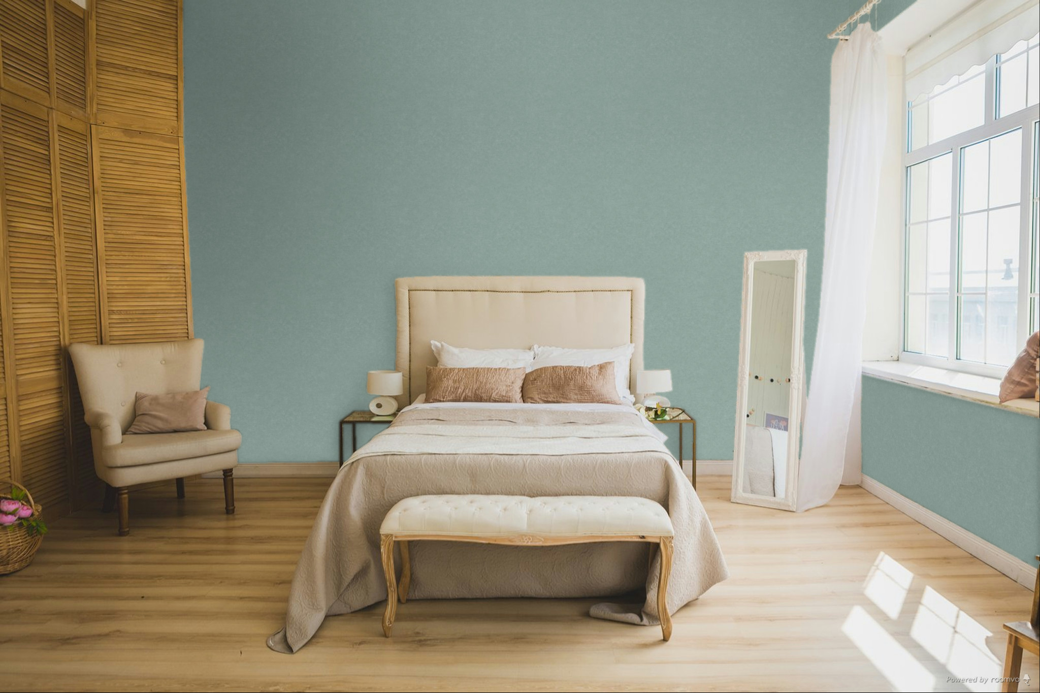 Green wallpaper, plaster imitation, A65605, Vavex 2025