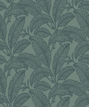 Green non-woven wallpaper, leaves, A66401, Vavex 2025