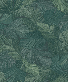 Green non-woven wallpaper, leaves, A66502, Vavex 2025