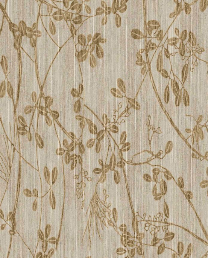Brown-beige wallpaper, twigs, leaves, 333402, Emerald, Eijffinger