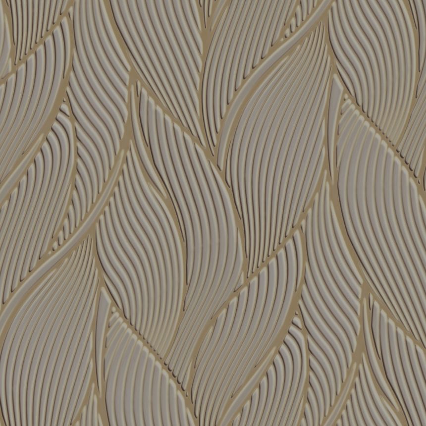 Luxury brown-gold wallpaper, leaves, Z18901, Trussardi 7, Zambaiti Parati