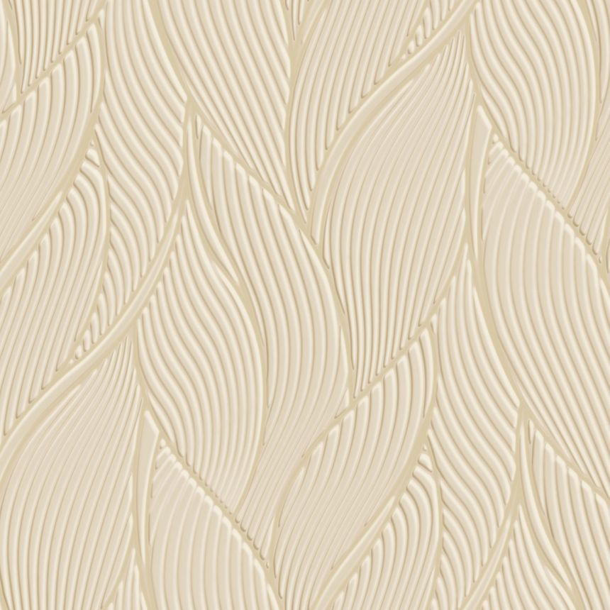 Luxury beige wallpaper, leaves, Z18904, Trussardi 7, Zambaiti Parati