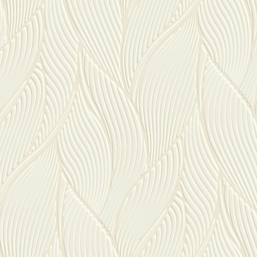 Luxury cream wallpaper, leaves, Z18906, Trussardi 7, Zambaiti Parati