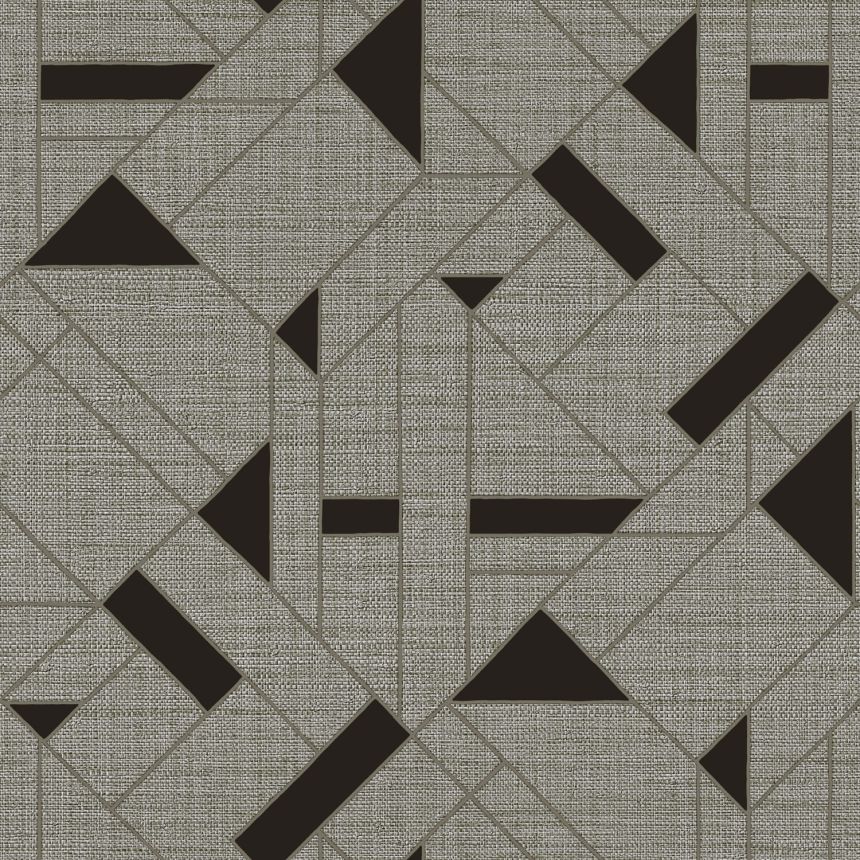 Luxury gray geometric pattern wallpaper, Z18950, Trussardi 7, Zambaiti Parati