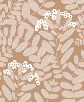 Brown non-woven wallpaper with leaves, YSA006, Mysa, Khroma by Masuree