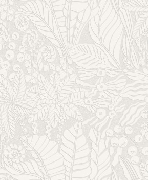 White non-woven wallpaper, leaves, YSA101, Mysa, Khroma by Masuree