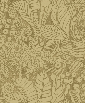 Olive green non-woven wallpaper, leaves, YSA102, Mysa, Khroma by Masuree