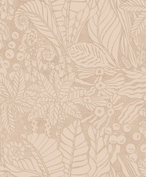 Beige non-woven wallpaper, leaves, YSA104, Mysa, Khroma by Masuree