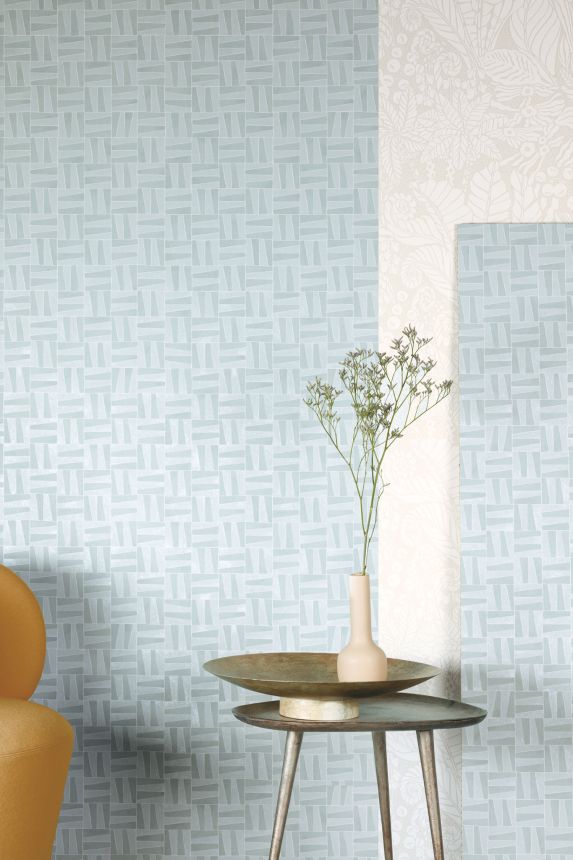Turquoise geometric pattern wallpaper, YSA205, Mysa, Khroma by Masuree