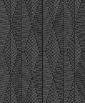 Black-silver geometric pattern wallpaper, YSA303, Mysa, Khroma by Masuree